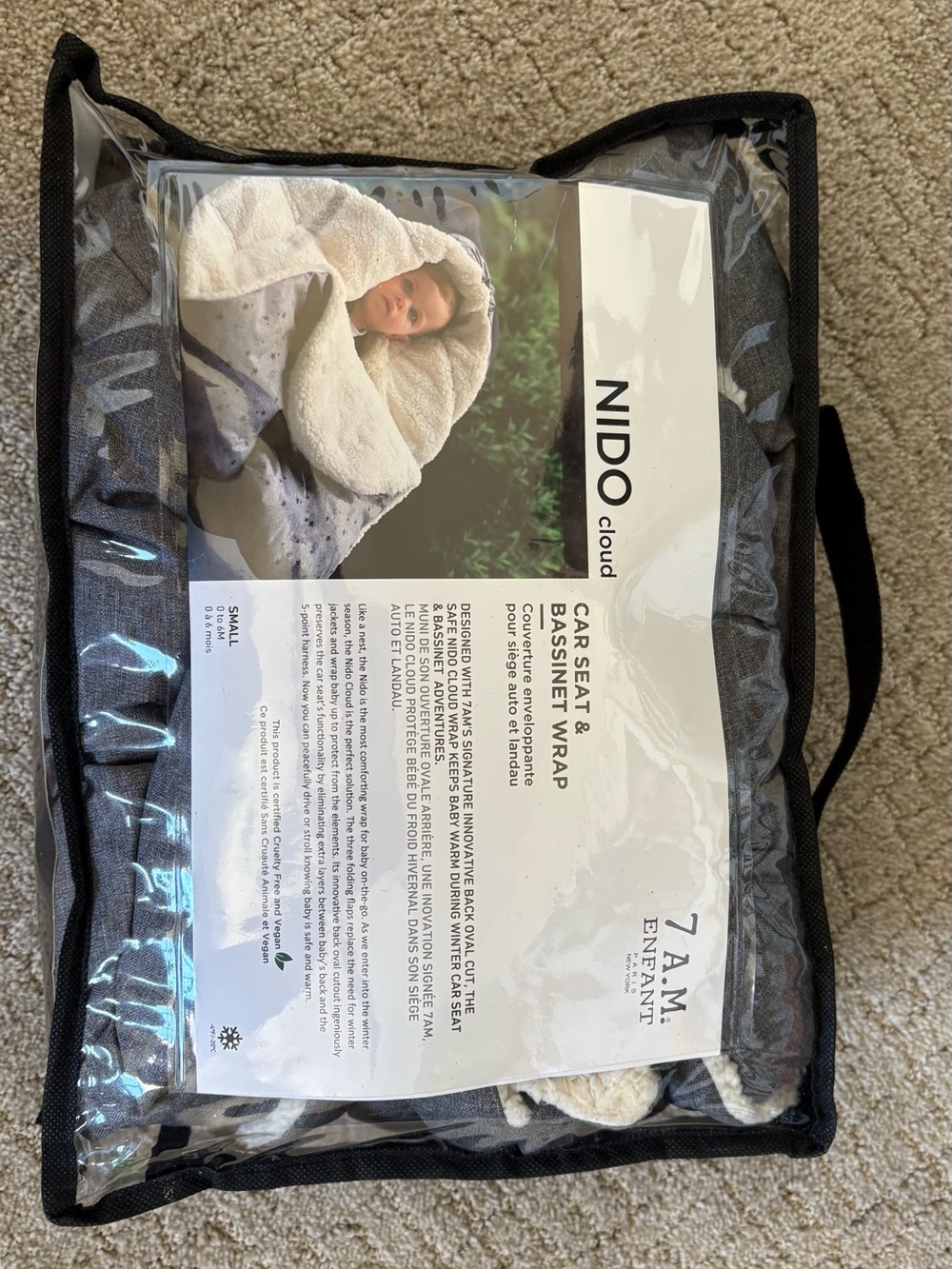 7 A.M. Enfant NIDO Cloud Car Seat & Bassinet Wrap - Gray